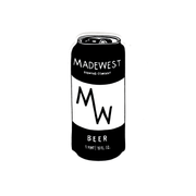 4" x 1.75" Vinyl kiss cut sticker MadeWest illustrated beer can logo
