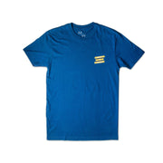 Brewed in Ventura.   100% Combed Cotton Rib collar Standard fit  Printed interior neck label Royal Blue Tshirt "Brewed in Ventura" logo on front chest MadeWest logo on back